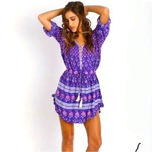 Spell and Gypsy collective bohemian royale playsuit purple floral sz small